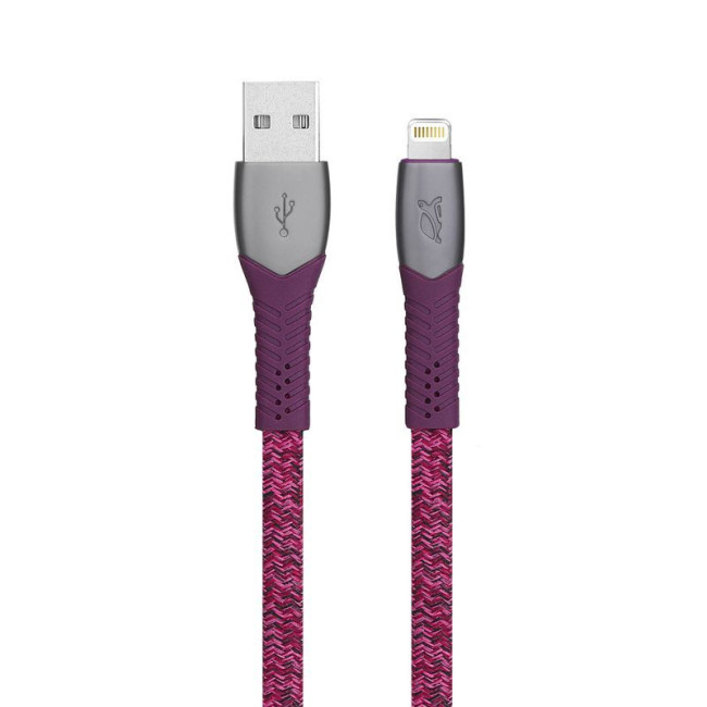 Кабель USB 2.0 MFI Type-A/Lighting, тканинне обплетення, 1.2 м, 3 А, 60 Вт, червоний