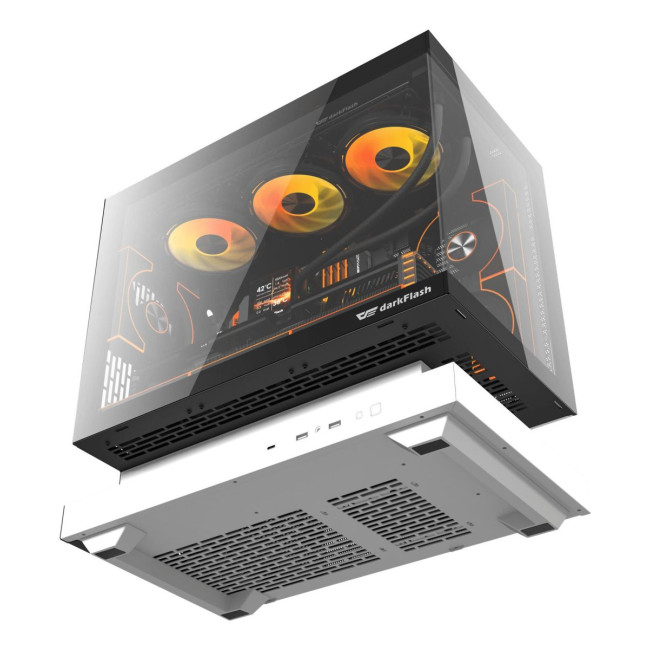 CASE MINITOWER MATX W/O PSU/F1 WHITE DARK FLASH