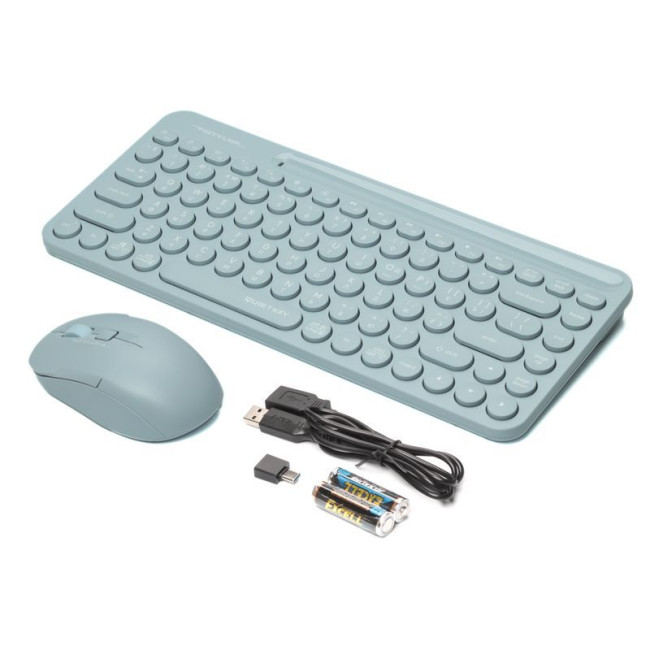 Комплект бездротовий Fstyler клавіатура+миша, блакитний, USB