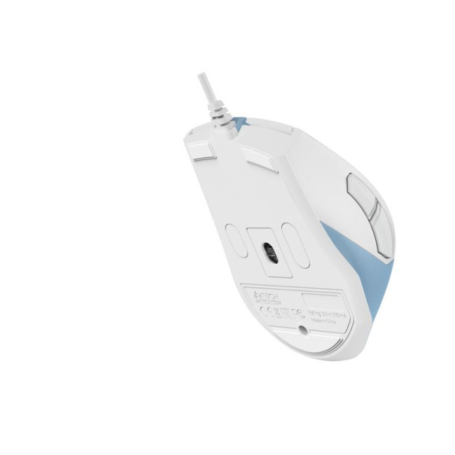Миша дротова безшумна Fstyler, USB, 2400 dpi, білий+блакитний