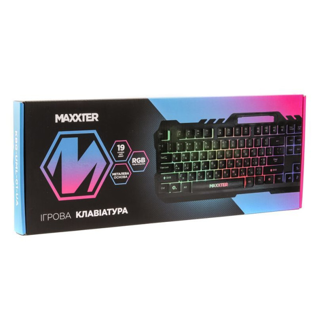 Ігрова дротова клавіатура, 19-keys Anti-Ghosting, метал, чорний