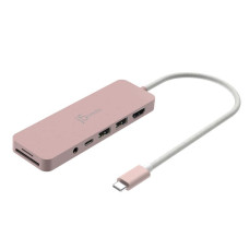 Мультиадаптер USB-C 6-в-1 (хаб/HDMI/картридер/аудіо), червоний