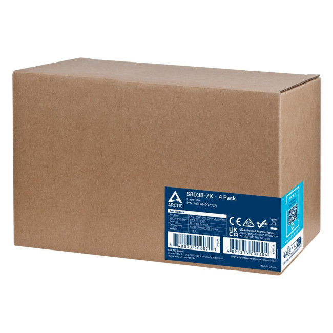 Корпусний вентилятор 80MM S8038-7K 4-PACK ACFAN00292A ARCTIC