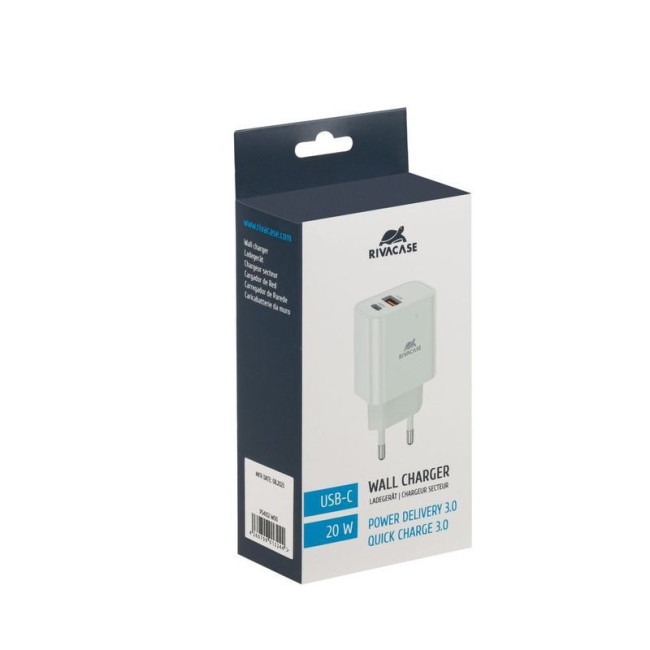 Мережевий зарядний пристрій, 2х USB-А + Type-C, PD 20W+QC3.0, білий