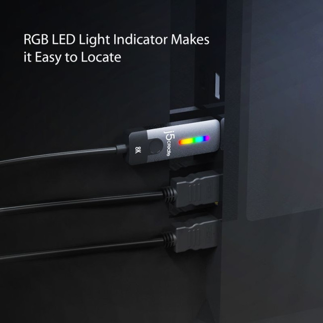 Кабель USB-C на HDMI, 8K 60 Гц, LED RGB 1.8 м