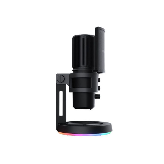 Мікрофон настільний, підставка RGB із концентратором USB 3.0, чорний
