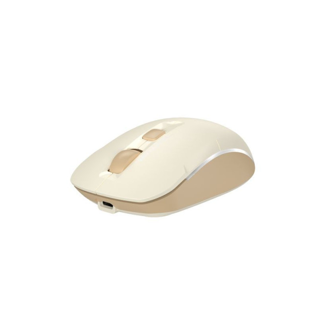 Миша бездротова безшумна Fstyler, Bluetooth / 2.4 ГГц, вбудований акумулятор, 2000DPI, бежевий