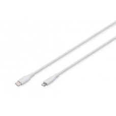 Кабель для зарядки USB, USB-C - Lightning 2 м, USB 2.0, 60W, силіконовий, білий AK-600110-020-W DIGITUS by ASSMANN