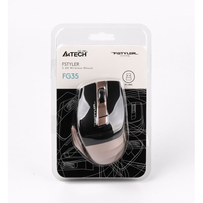 Миша бездротова Fstyler, USB, 2000 dpi, бронза