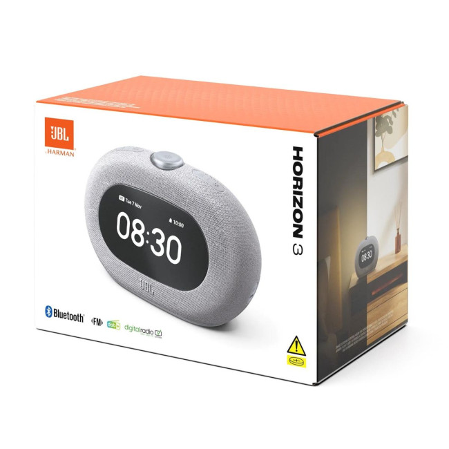 Акустична система портативна з БТ, тюнером та годинником JBL JBLHORIZON3GRYEP