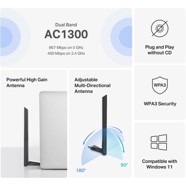 USB-адаптер Mercusys AC1300 (MA30H)