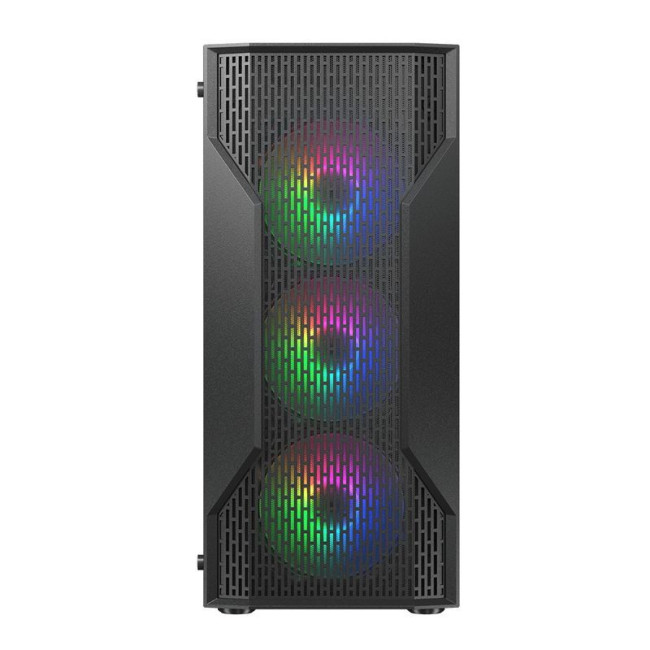 Ігровий корпус, 4*120mm RGB вентилятори передвстановлені, Mini ITX / Micro ATX / ATX, скляне вікно