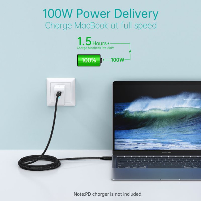 Кабель USB 3.1 GEN 2, 100w, 4K@60Hz, C-тато/C-тато, 2 м, преміум
