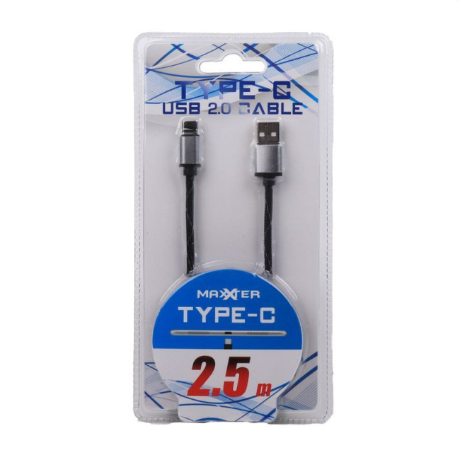 Кабель USB 2.0 A-тато/C-тато, 2.5 м, преміум