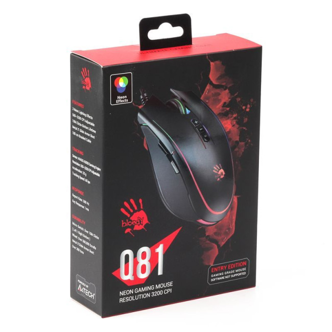 Ігрова миша Bloody Neon XGlide, оптична 3200 CPI