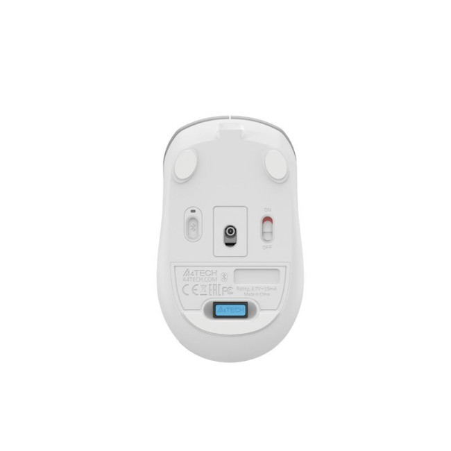 Миша бездротова безшумна Fstyler, Bluetooth / 2.4 ГГц, вбудований акумулятор, 2000DPI, сірий+білий