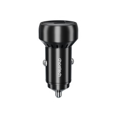 Автомобільний зарядний пристрій, USB-C+USB-A, 60Вт, QC3.0/PD/PPS, чорний