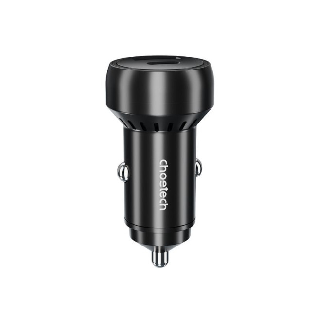 Автомобільний зарядний пристрій, USB-C+USB-A, 60Вт, QC3.0/PD/PPS, чорний