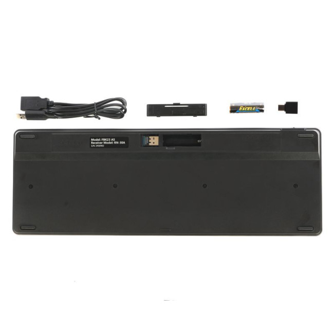 Клавіатура бездротова Fstyler, Bluetooth / 2.4 ГГц, quiet key, чорний