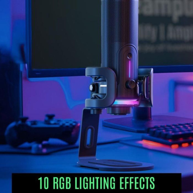Мікрофон Streamplify MIC PRO-192-RGB-ST, чорний