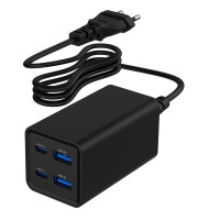 Мережевий ЗП, 2xUSB-A (QC3.0 30W)+2xType-C (PD 65W), чорний