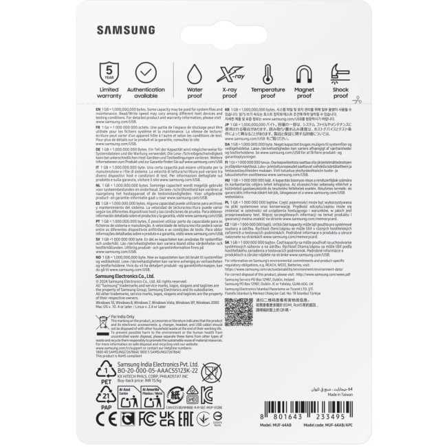 Флеш-пам'ять (накопичувач USB) USB3.1 64GB FIT PLUS MUF-64AB/APC SAMSUNG
