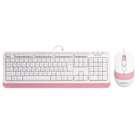 Комплект дротовий Fstyler клавіатура+миша, чорно-рожевий, USB