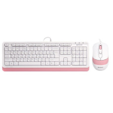 Комплект дротовий Fstyler клавіатура+миша, чорно-рожевий, USB