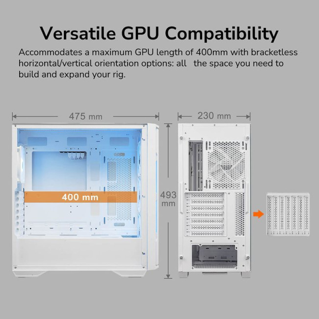 Ігровий корпус, 4*120mm ARGB вентилятори передвстановлені, ATX/mATX/mini-ITX, скляне вікно