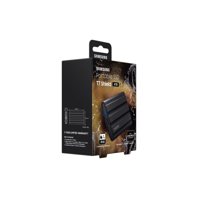 Твердотільний запам’ятовувальний пристрій накопичувач (SSD) USB3.2 4TB EXT. SHIELD T7 MU-PE4T0S/EU SAMSUNG