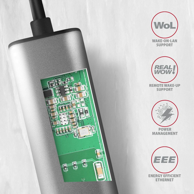 Мережевий адаптер AXAGON ADE-25RC SuperSpeed USB-C 2.5 gigabit, сірий