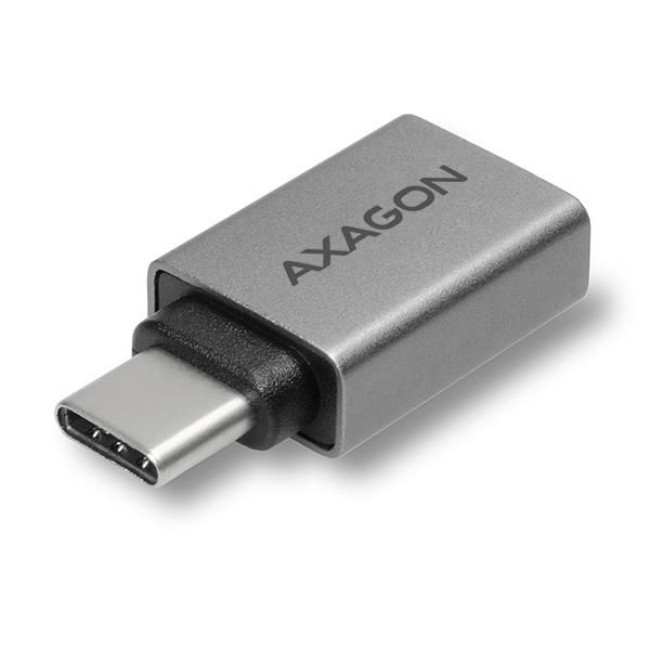Адаптер AXAGON RUCM-AFA USB 3.0 Type-C Male-Type-A рамка алюмінієва, Сірий
