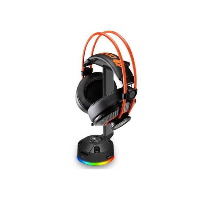 Тримач для навушників, RGB підсвічування, 2x USB 2.0 Hub, патентована вакуумна система фіксації