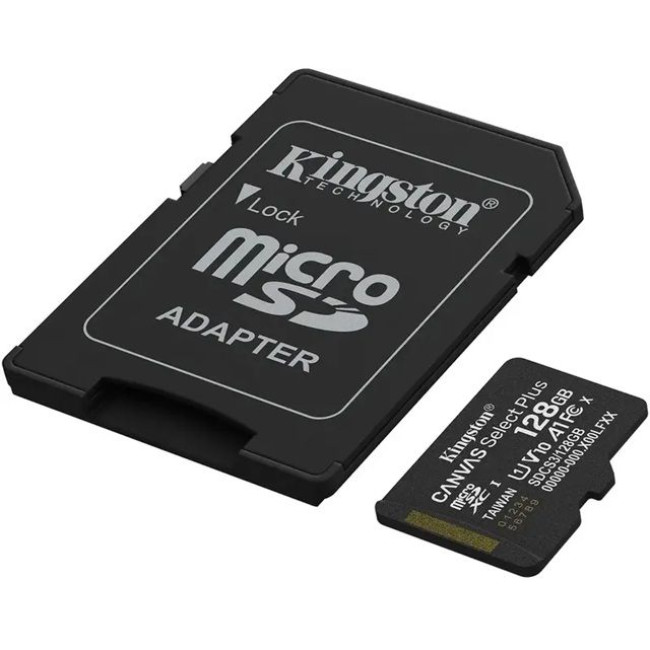 Картка пам'ятi Kingston microSDXC 128Gb Canvas Select + Gen3 150MB/s A1 +Ad