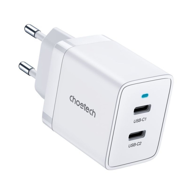 Мережевий зарядний пристрій, 2 USB-C, 40Вт, PD/QC/PPS