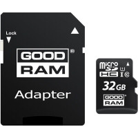 Карта пам'яті GoodRam microSDHC 32GB Class 10 UHS I (M1AA-0320R12) + SD адаптер