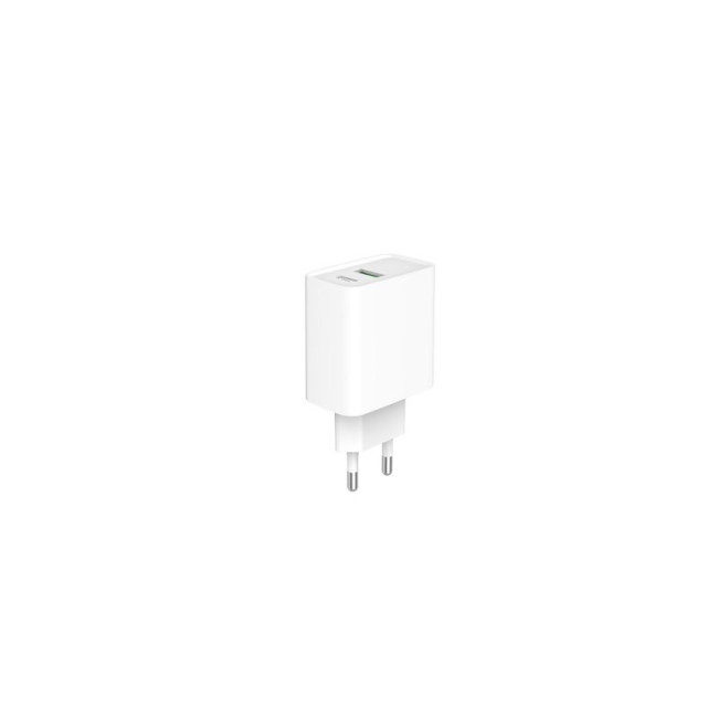 Мережевий ЗП, 1 USB-A + 1 Type-C (PD20Вт + QC3.0 18Вт), білий