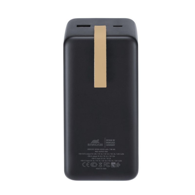 Портативний зарядний пристрій, 40000 mA, PD 65W, з LCD, чорний