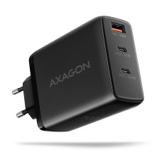 Мережевий зарядний пристрій AXAGON ACU-DPQ100, 3x port (USB + dual USB-C), PD3.0/QC4+/PPS/Apple, 100W, Чорний