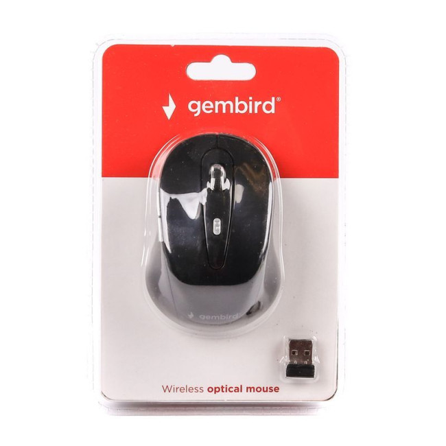 Бездротова оптична миша, USB, 1600 dpi, чорна