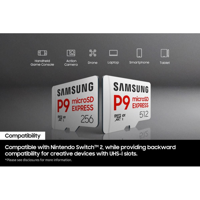 Карта пам’яті SAMSUNG  microSD Express Card  P9, до 800 Мб/с