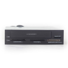 Картридер внутрішній, сумісний із SD/MMC/RS-MMC/MicroSD картами пам'яті та 2.5'' HDD/SSD, чорний