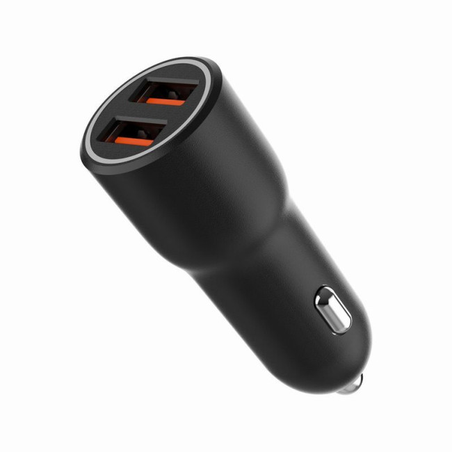Автомобільний ЗП, 2xUSB-A (18W QC3.0), чорний