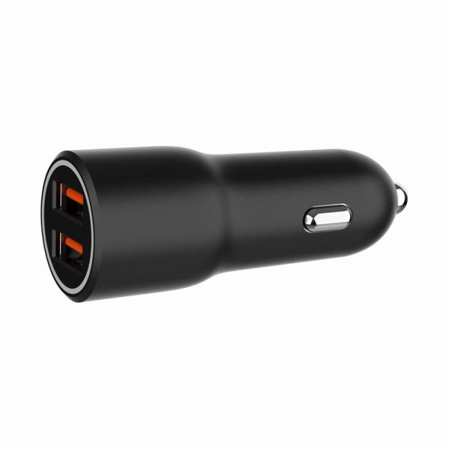Автомобільний ЗП, 2xUSB-A (18W QC3.0), чорний