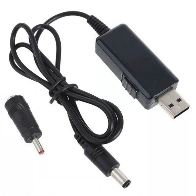 Кабель живлення, USB-AM на 5.5 / 3.5 мм, 9/12V, 0.8 м