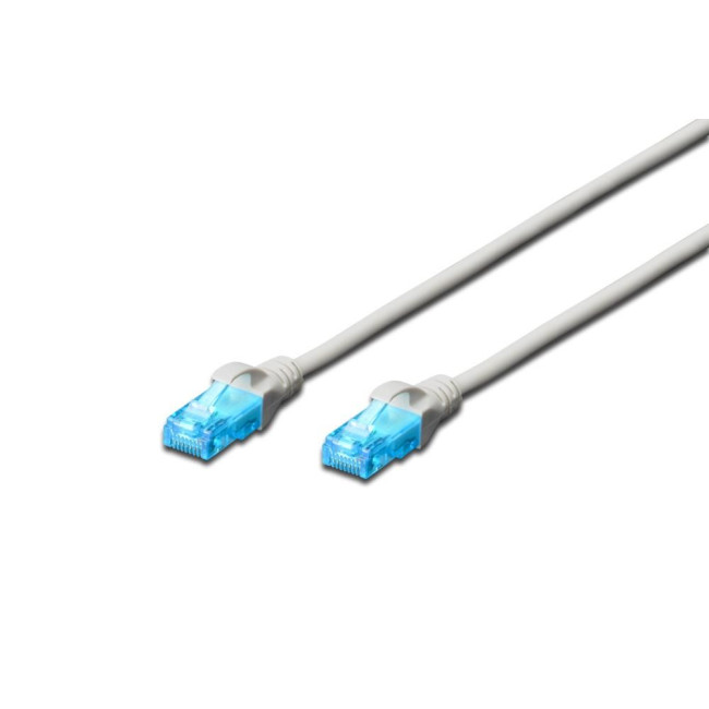 Патч-корд CAT 5e U-UTP, ПВХ AWG 26/7, довжина 0,25 м, сірий DK-1512-0025 DIGITUS by ASSMANN