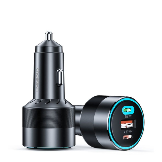 Автомобільний зарядний пристрій, 2 USB-C+USB-A, 130Вт, QC3.0/PD/PPS, чорний