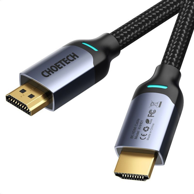 Кабель у коробці HDMI V.2.1, 8К 60 Гц, HDR10, HLG, 48Gbps, YUV 4:4:4, позолочені конектори, 2 м