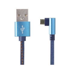 Кабель кутовий micro USB 2.0 A-тато/Micro B-тато, преміум, 2.1 А