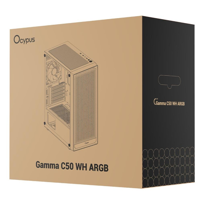 Корпус для комп'ютера MATX W/O PSU GAMMA C50 WH ARGB (GAMMA-C50-WHG400XX-GL) OCYPUS